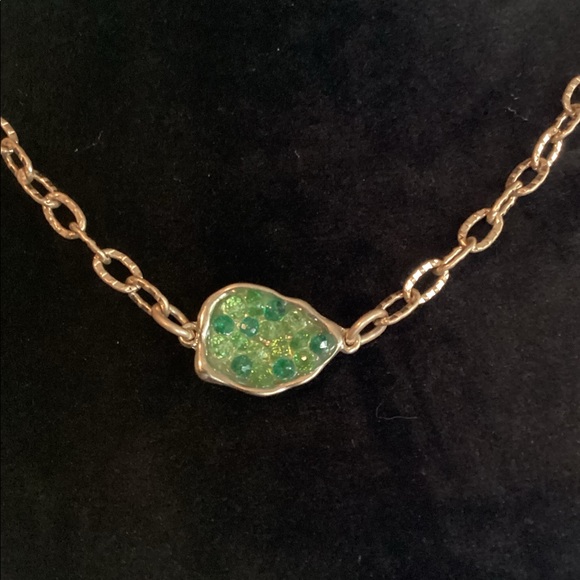 Green Druzy Necklace - Picture 2 of 6